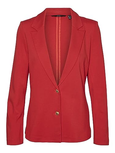 Vero Moda Damen VMEVA LS Slim W. Gold GA Blazer, Goji Berry/Detail:Gold Button, L von VERO MODA