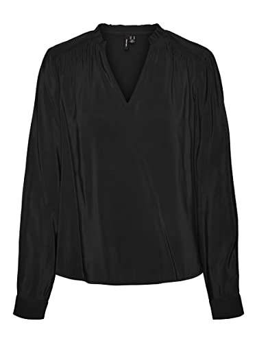 VERO MODA Damen Vmbell Top Noos Langarmshirt, Schwarz, L EU von Vero Moda