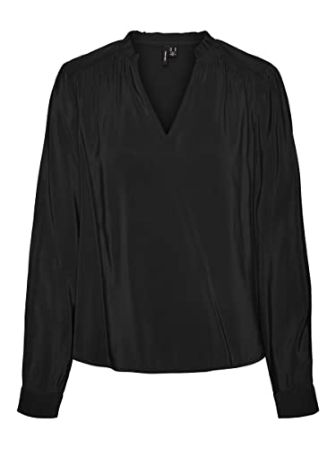 VERO MODA Damen Vmbell Top Noos Langarmshirt, Schwarz, L EU von VERO MODA