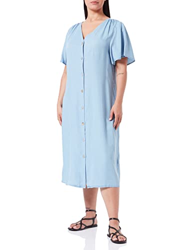 VERO MODA CURVE Women's VMLILIANA SS Calf Dress GA Curve Midikleid, Light Blue Denim, 50 von VERO MODA