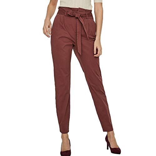 VERO MODA Damen VMEVA HR Loose Paperbag COT Pant NO 10216704, Sable, L/30 von VERO MODA