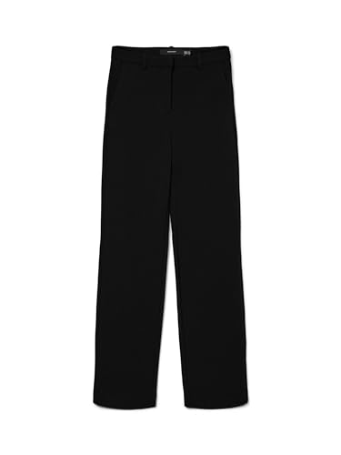 VERO MODA Legere Stoffhose Elegante Damen Stretch Culotte Gerade Business Pants, Farben:Schwarz-2, Größe:L / 34L, Z-Länge:L34 von VERO MODA