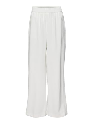 VERO MODA Women's VMCARMEN HW Wide Pull-ON Pant NOOS Hose, Snow White, L/30 von VERO MODA