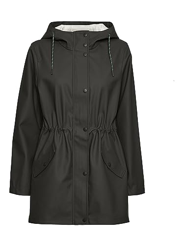 VERO MODA Damen Regenjacke VMMalou wasserabweisender Parka mit Kapuze 10266982 peat XS von VERO MODA