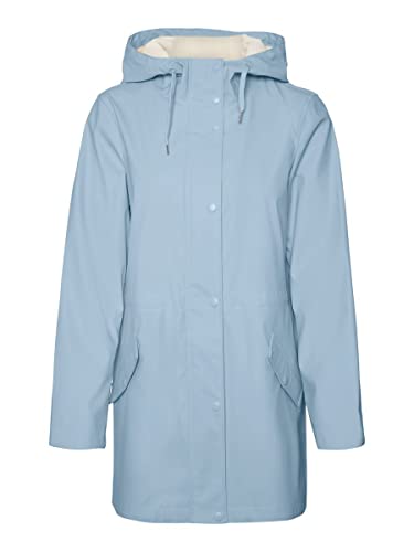 VERO MODA Damen Regenjacke VMShadysofine wasserabweisender Kapuzen-Parka 10257666 blue bell M von VERO MODA