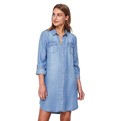 VERO Moda Female Jeanskleid VMSILLA LS Short Dress LT BL GA NOOS von VERO MODA