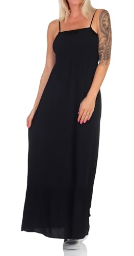 Vero Moda Damen Viskose Maxi Kleid VMEasy Joy Singlet Smock langes Trägerkleid 10307999 Black L von Vero Moda