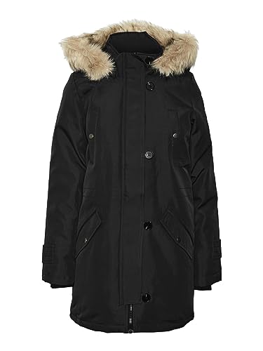 VERO MODA Damen Vmstorm Ga 3/4 Parka Mantel, Schwarz, XS EU von VERO MODA