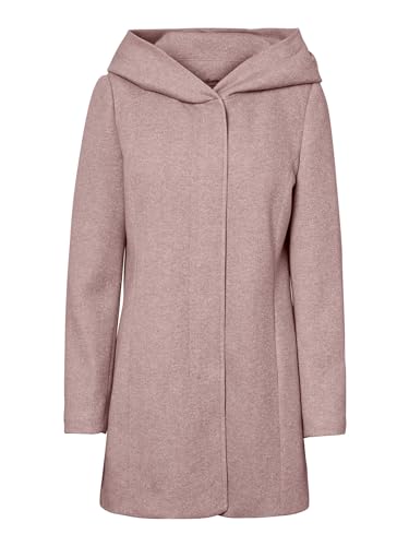 VERO MODA Damen Jacke Kurz-Mantel Verodona mit Kapuze Übergangsjacke woodrose XS von VERO MODA