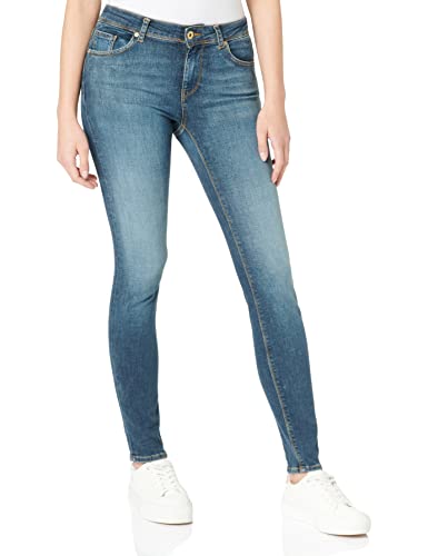 VERO MODA Damen Vmlux Mr Slim Ri375 Ga Noos Jeanshose, Dark Blue Denim, M / 34L EU von VERO MODA