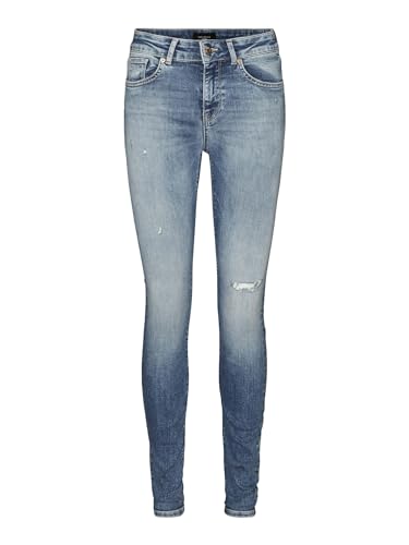 VERO MODA Damen Vmlux Mr Slim Destroy Ri377 Cp Jeans, Medium Blue Denim, L / 32L EU VERO MODA Damen Vmlux Mr Slim Destroy Ri377 Cp Jeans, Medium Blue Denim, L / 32L EU von VERO MODA
