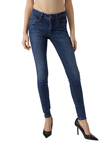 VERO MODA Damen Vmembrace Mr Push Up Sk Ri3130 Noos Jeans, Dark Blue Denim, M / 32L EU von VERO MODA