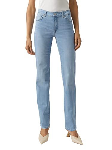 VERO MODA Damen VMDAF MR Straight DO350 NOOS Jeans, Light Blue Denim, 28/32 von VERO MODA