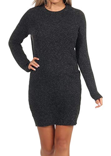 VERO MODA Mini Strickkleid Meliert Langarm Rundhals Regular Fit Kleid Kurz Basic Oberschenkellang VMDOFFY von VERO MODA