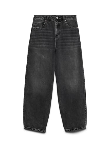 VERO MODA Damen Vmbillie Hr Barrel ANK Js Li141 Ga Noos, Black Denim, 29 W/34 L von VERO MODA