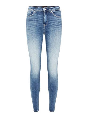 VERO MODA Damen Vmlux Mr Slim Ri300 Ga Jeans, Medium Blue Denim, S EU von VERO MODA