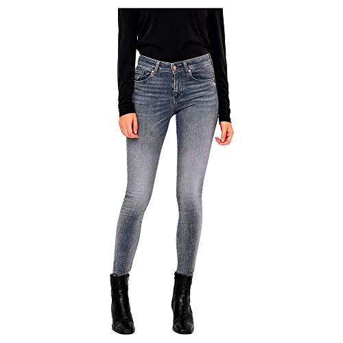 VERO MODA Damen Vmlux Mr Ri201 Ga Noos Slim Jeans, Medium Grey Denim, S/32 von VERO MODA