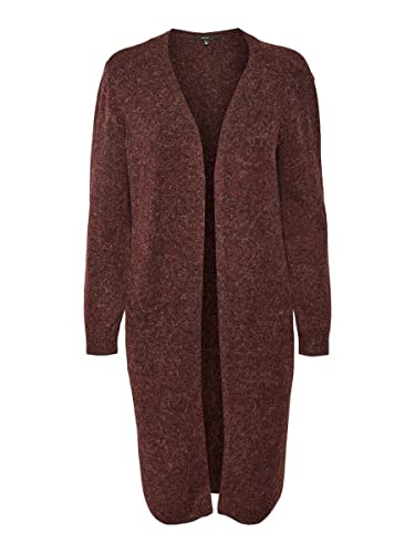 VERO MODA Damen Vmdoffy Ls Long Open Cardigan Ga Noos Strickjacke, Winetasting, XS EU von VERO MODA