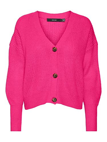 VERO MODA Female Strickjacke V-Ausschnitt, Fuchsia Purple, XS von VERO MODA