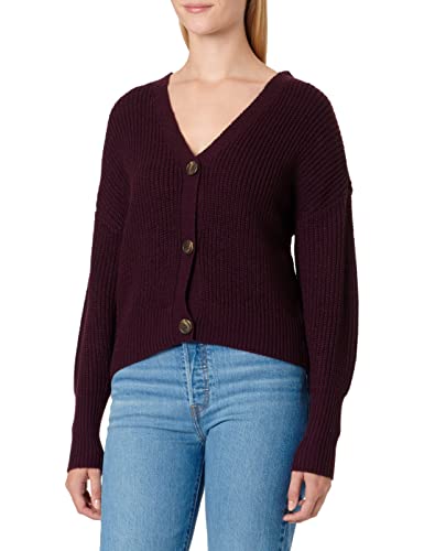 VERO MODA Damen Vmlea Ls V-Neck Manchet Cardigan Noos Strickjacke, Winetasting, XS EU von VERO MODA