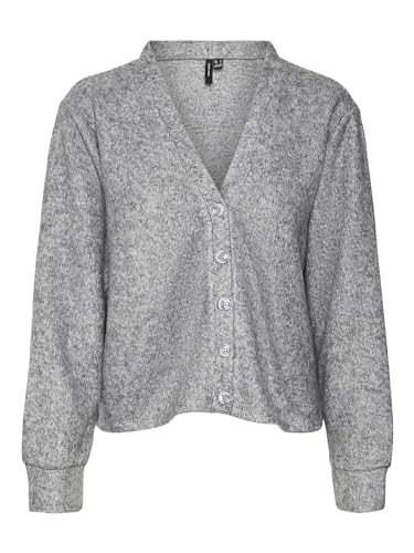 VERO MODA Damen VMBLIS LS JRS Boo Cardigan, Light Grey Melange, Small von VERO MODA