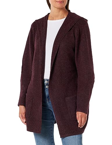 VERO MODA Damen VMDOFFY LS Open Hood Cardigan GA NOOS Strickjacke, Winetasting/Detail:Melange, S von VERO MODA