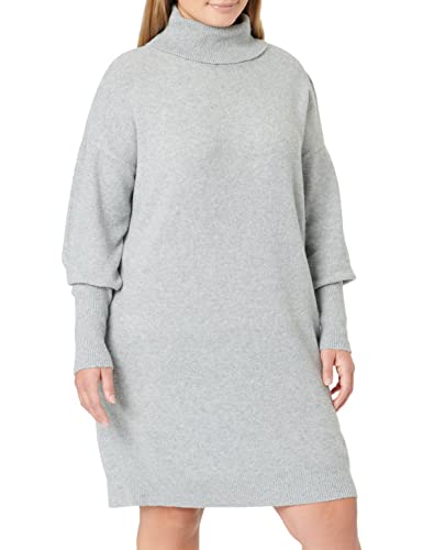 Vero Moda Curve Damen Vmbrilliant Rollneck Dress Ga Curve Kleid, Light Grey Melange, XL Große Größen EU von VERO MODA