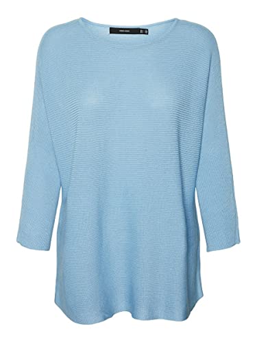 VERO MODA Damen Vmnora Noos 3/4 Boatneck Blouse Pullover, Blue Bell, XS EU von VERO MODA