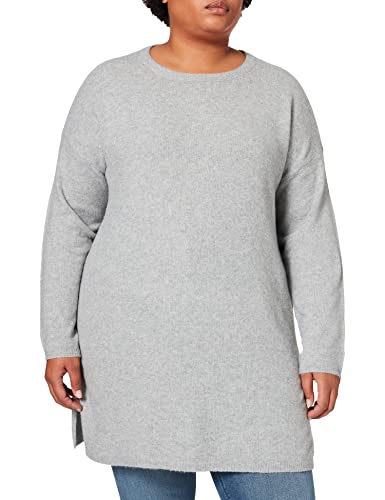 Vero Moda Curve Damen VMBRILLIANT LS O-Neck Long BLOU GA Curve Sweatshirt, Light Grey Melange, S-42/44 von VERO MODA