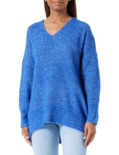 VERO MODA Damen Vmcmili Ls V-neck Long Pullover Boo Cur Strickpullover, Beaucoup Blue, M von VERO MODA