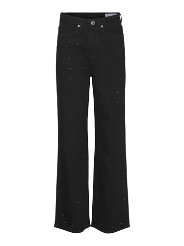 VERO MODA Damen VMTESSA HR Wide RHINES RA118 GA Weite Jeans, Black, 31 W/32 L von VERO MODA