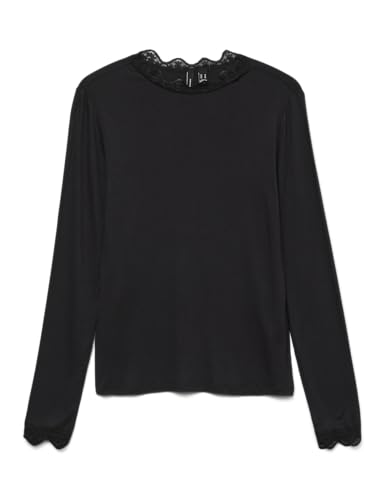 VERO MODA Langarmshirt Damen, Schwarz, L von VERO MODA