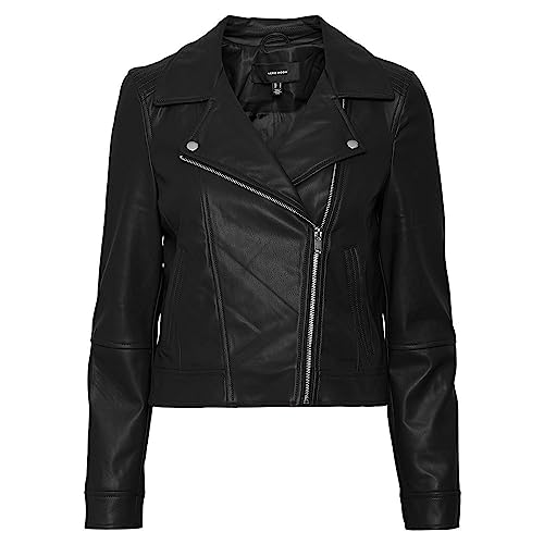 VERO MODA PETITE Damen VMBELLA Annabel SHORTCOATED JKT NOOS PTT Pu Jacke, Black, M/P von VERO MODA