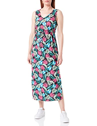 VERO Moda Damen Vmeasy Sl Tank Maxi Dress R1 WVN G Ptt Kleid, Pink Yarrow/AOP:Palm, XXL Petite EU von VERO MODA PETITE