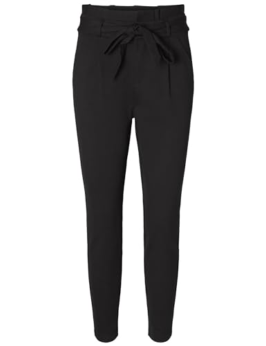 VERO MODA PETITE Damen Vmeva Hr Loose Paperbag P Ga Petite Noos Stoffhose, Black, XXS / 28L von VERO MODA