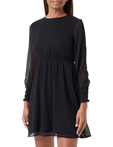 VERO MODA Damen Vmmilla Ls Abk Dress Wvn Ga Ptt Blusenkleid, Schwarz, M Petite von VERO MODA