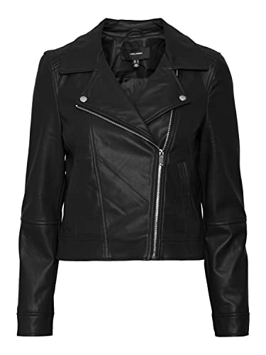 VERO MODA TALL Damen VMBELLA Annabel SHORTCOATED JKT NOOS TLL Pu Jacke, Black, L/T von VERO MODA