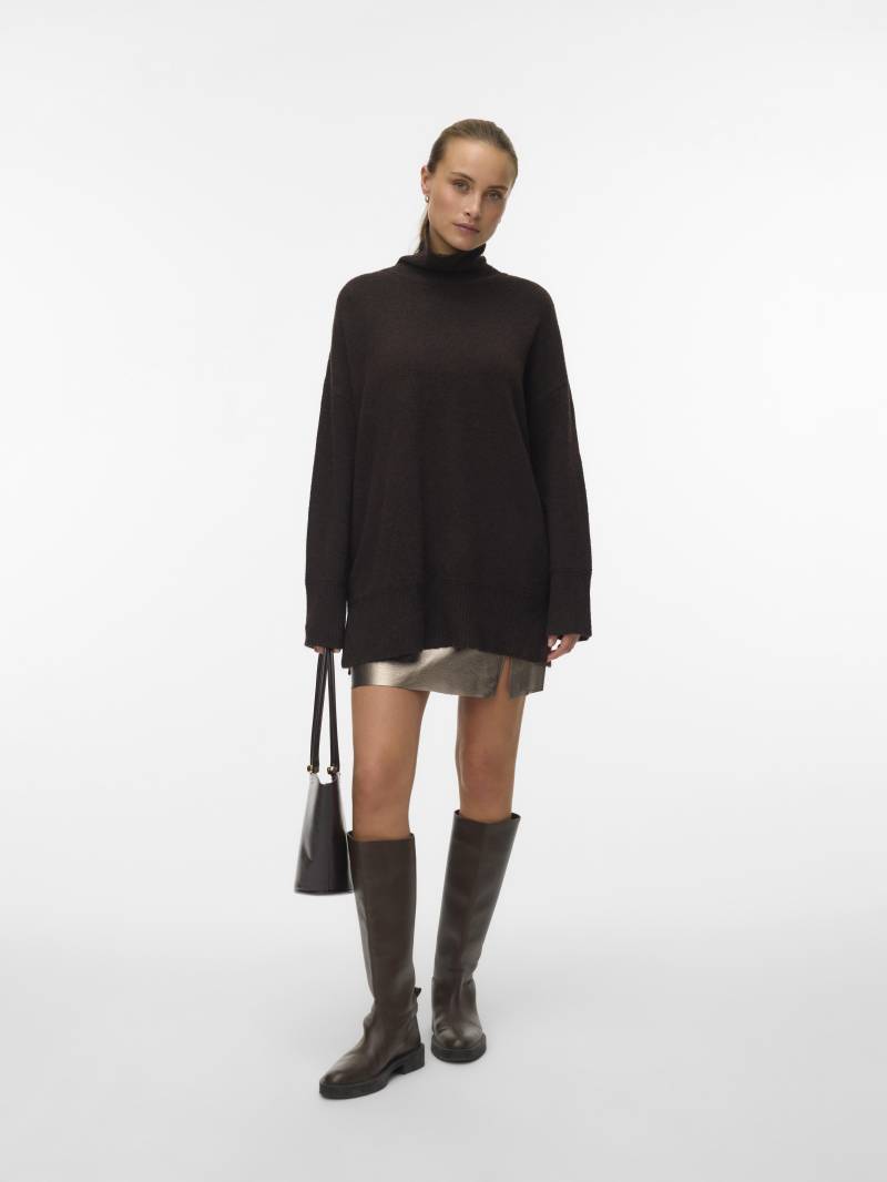 VERO MODA - VMAQUARIUS LS ROLLNECK LONG PULLOVER BF chocolate torte - Gr. - L von VERO MODA