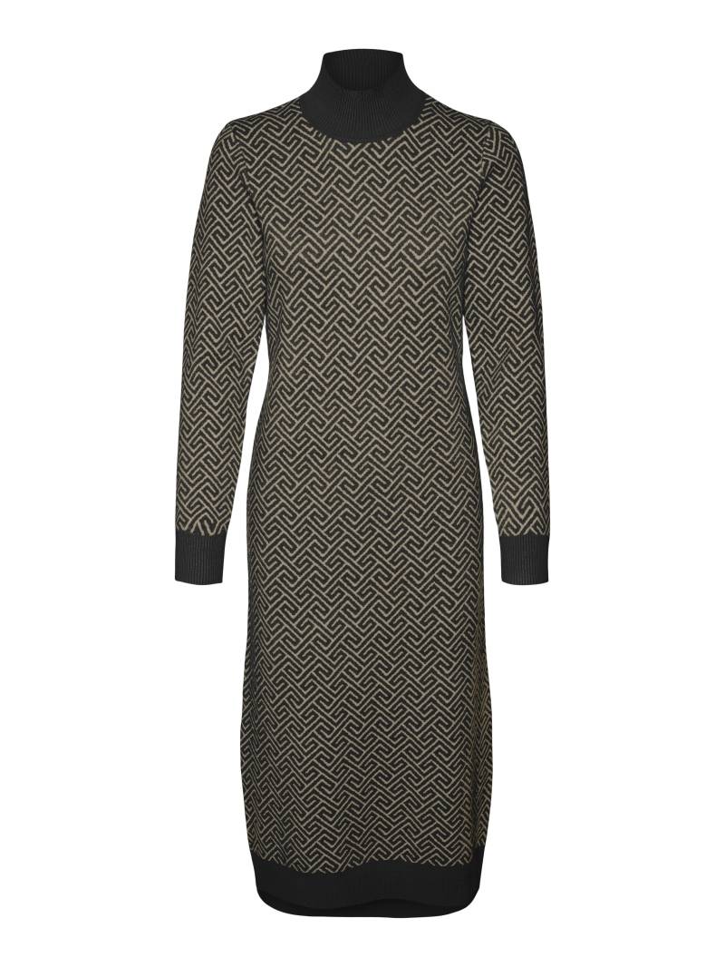VERO MODA - VMARIA ART LS HIGH-NECK CALF DRESS REP black - Gr. - XS von VERO MODA