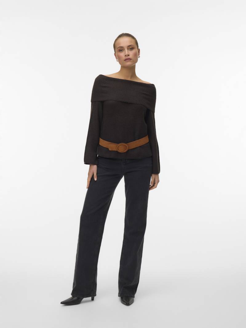 VERO MODA - VMARIES LS OFFSHOULDER PULLOVER BF chocolate torte - Gr. - XL von VERO MODA