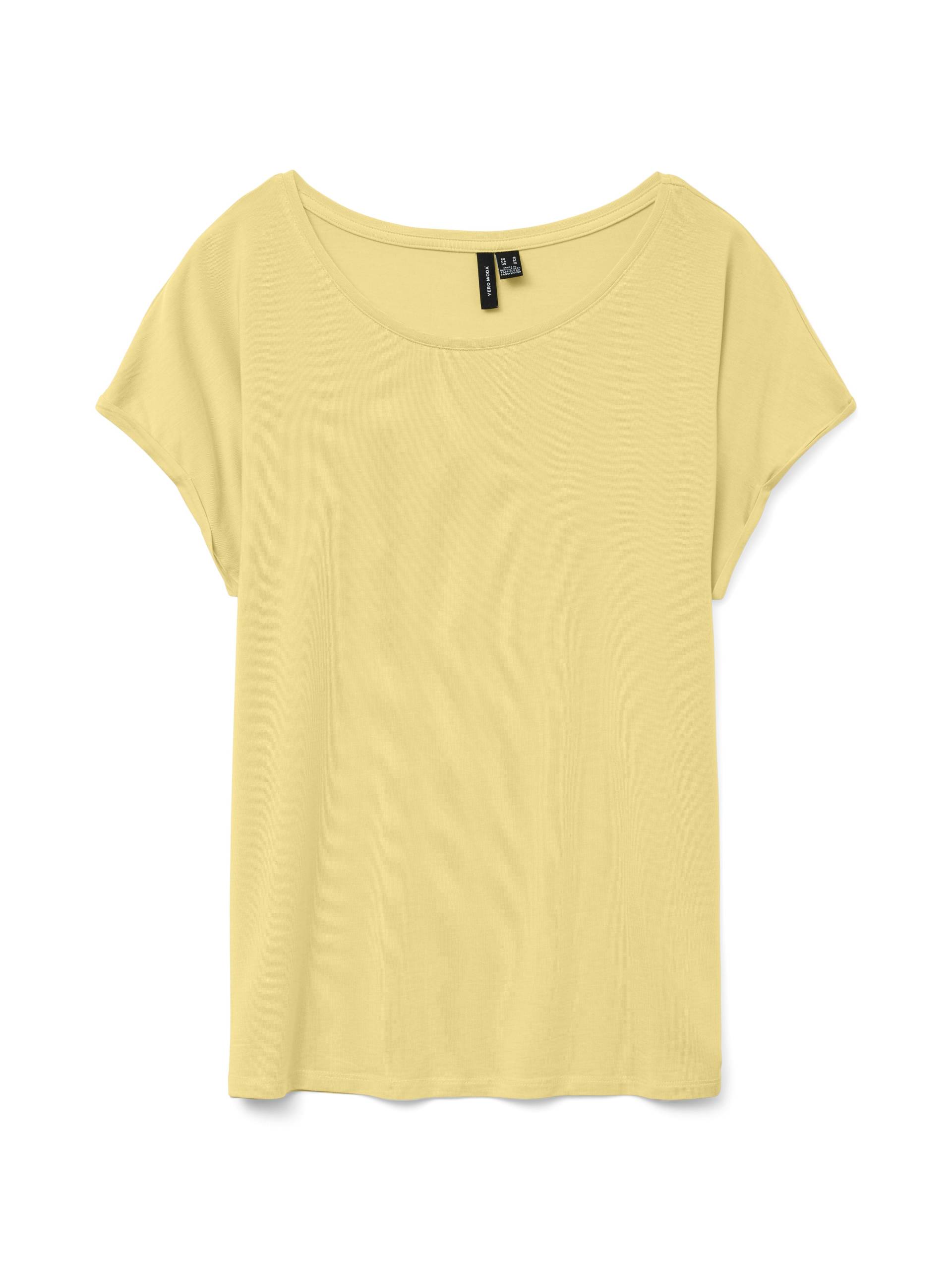 VERO MODA - VMAVA PLAIN SS TOP JRS NOOS pale banana - Gr. - M von VERO MODA