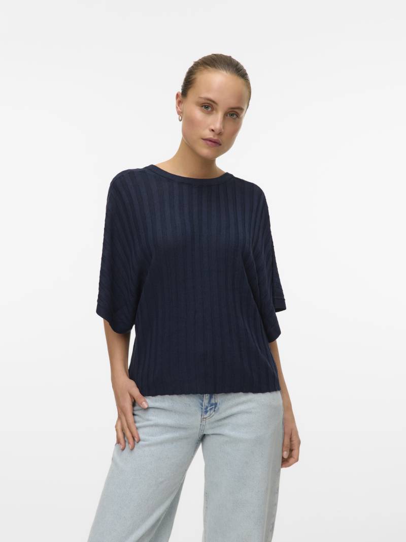 VERO MODA - VMBARBADOS SS V-BACK PULLOVER GA SE navy blazer - Gr. - XS von VERO MODA