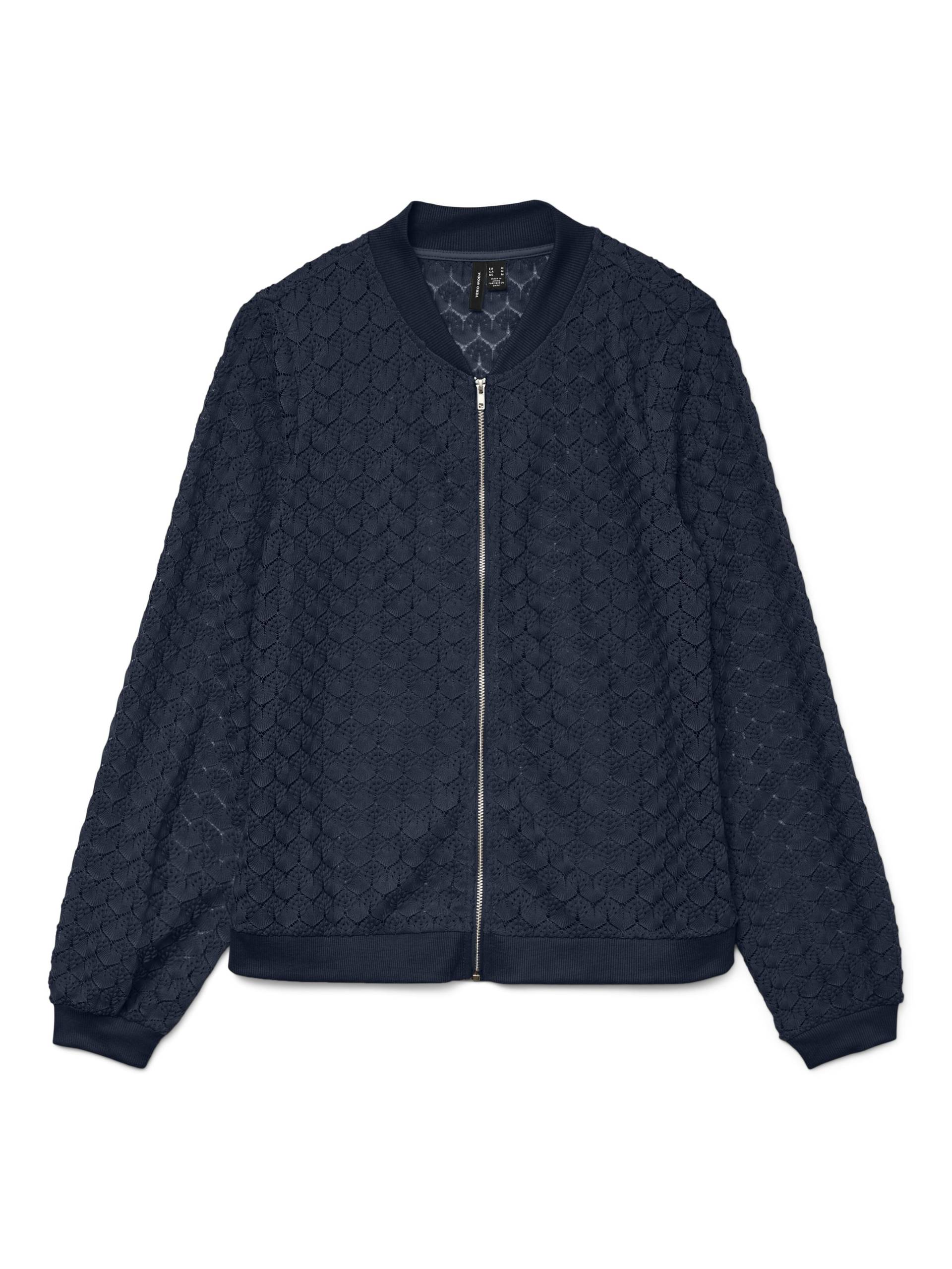 VERO MODA - VMBECCA LS BOMBER LACE TOP JRS navy blazer - Gr. - S von VERO MODA