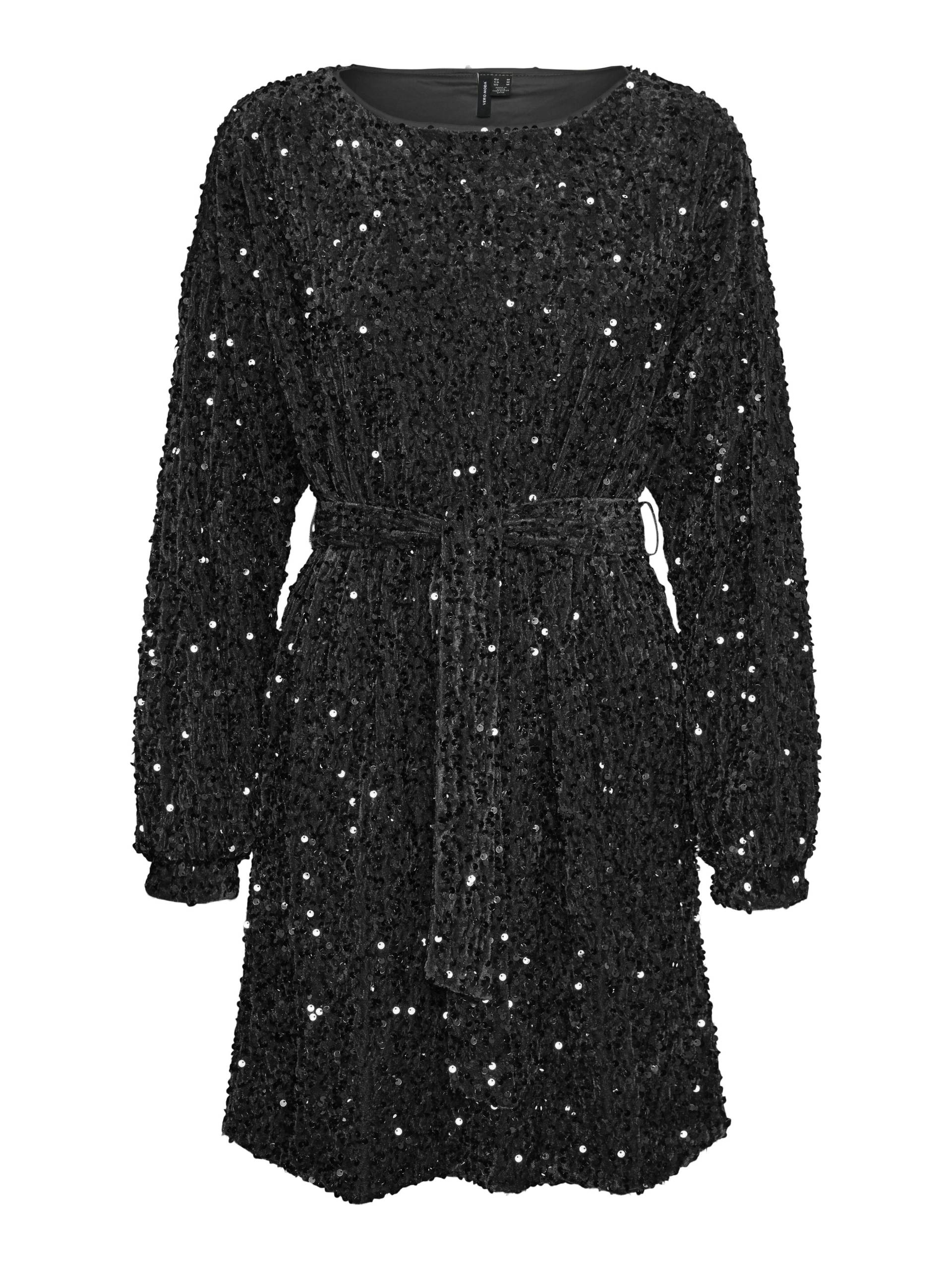 VERO MODA - VMBELLA LS BOATNECK SHORT DRESS JRS black - Gr. - M von VERO MODA