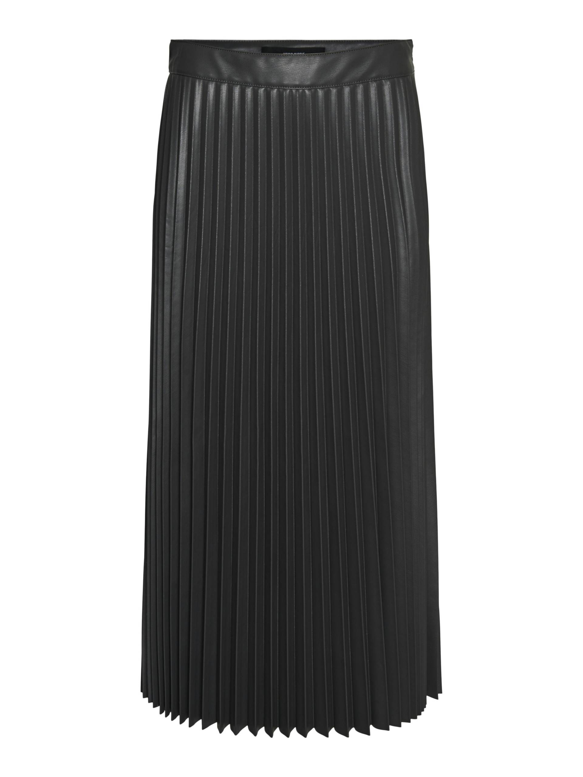 VERO MODA - VMBELLAHOLLY HW 7-8COATED SKIRT asphalt - Gr. - L von VERO MODA