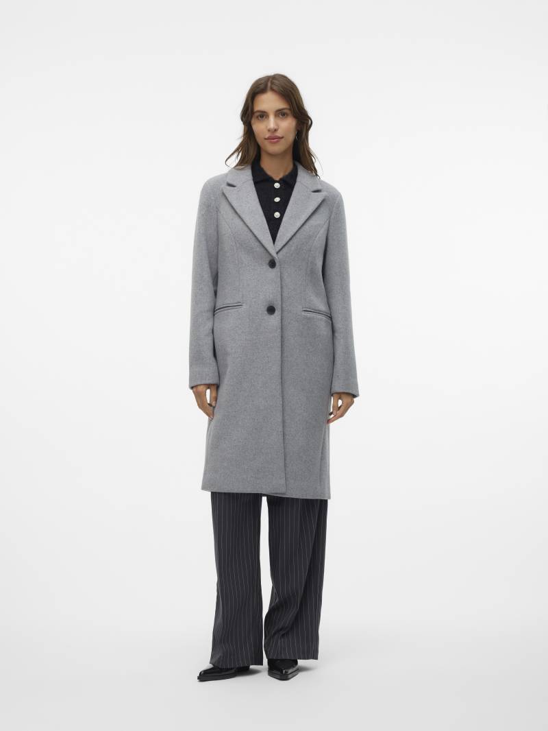 VERO MODA - VMBLAZA LONG COAT GA BOO light grey melange - Gr. - L von VERO MODA