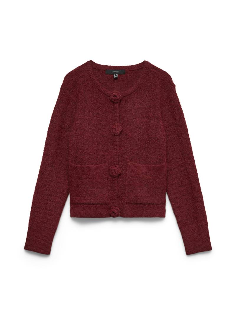 VERO MODA - VMBLOSSOM LS O-NECK CARDIGAN BOO syrah - Gr. - L von VERO MODA