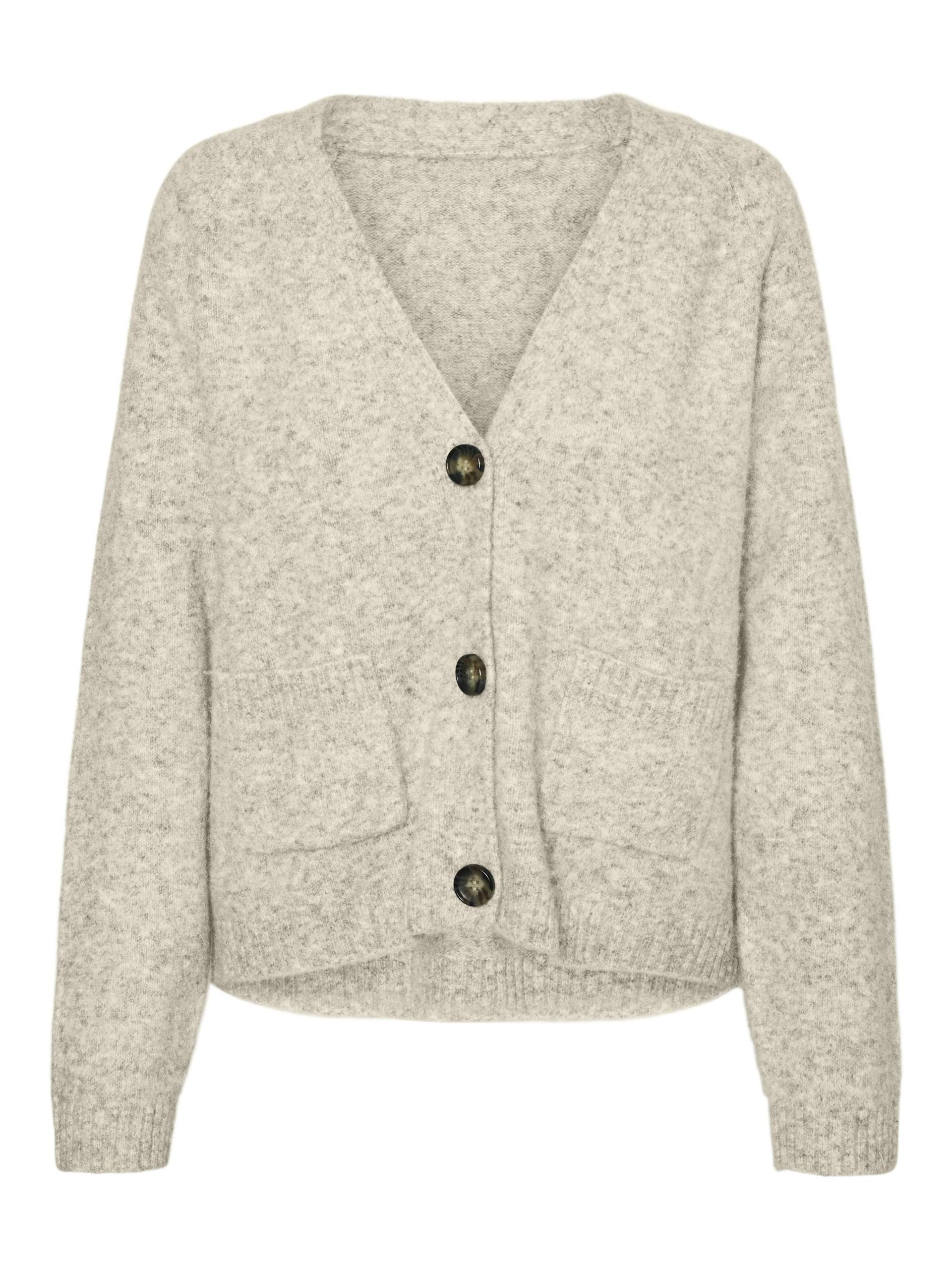 VERO MODA - VMBOOM LS V-NECK BUTTON CARDIGAN GA NOOS birch - Gr. - S von VERO MODA