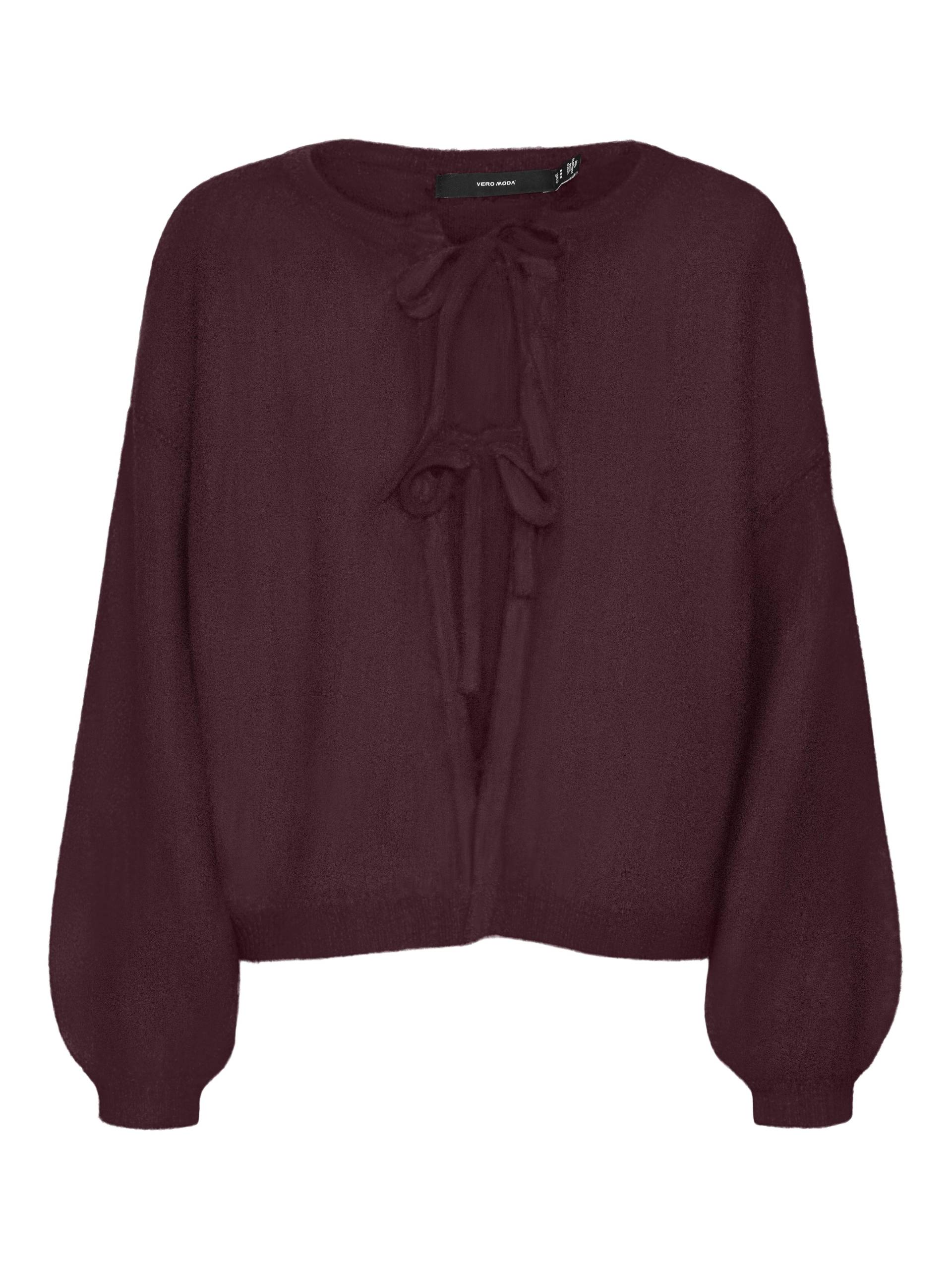VERO MODA - VMBOW LS O-NECK TIE CARDIGAN GA winetasting - Gr. - XS von VERO MODA