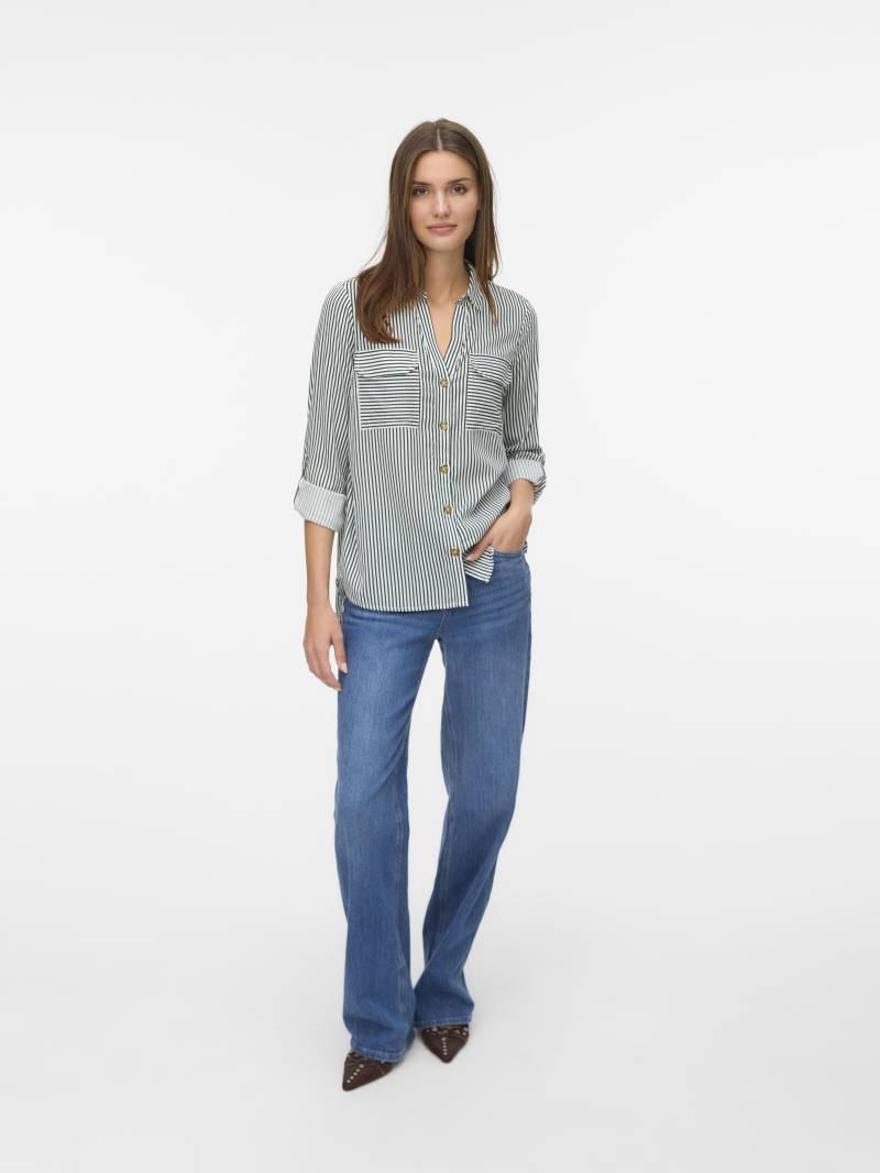 VERO MODA - VMBUMPY L/S SHIRT NEW WVN NOOS pine grove - Gr. - L von VERO MODA
